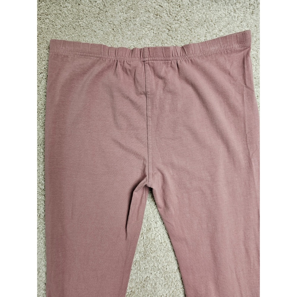 April Cornell Embroidered Bell Bottom Leggings Mauve Floral Flare Pants S Boho - Picture 7 of 7